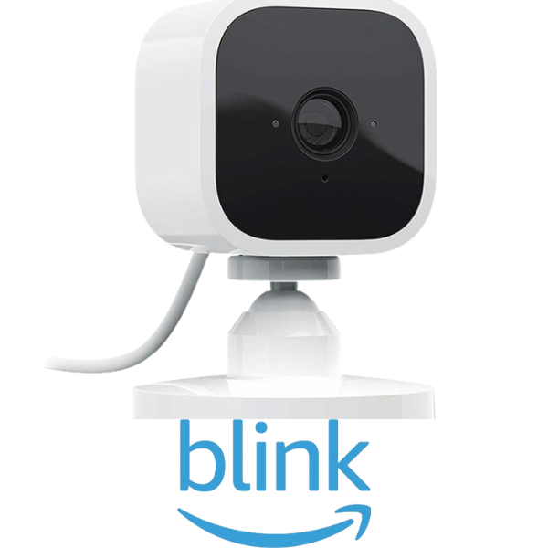 Image of Blink camera with logo underneath