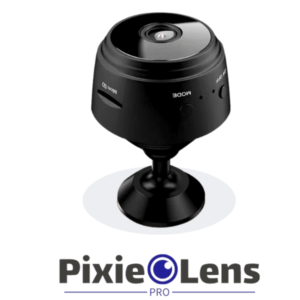 Image of PixieLens Pro camera with logo underneath